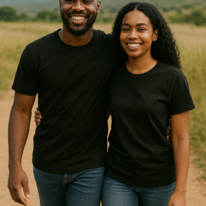 Men and Women Plain Black Tee