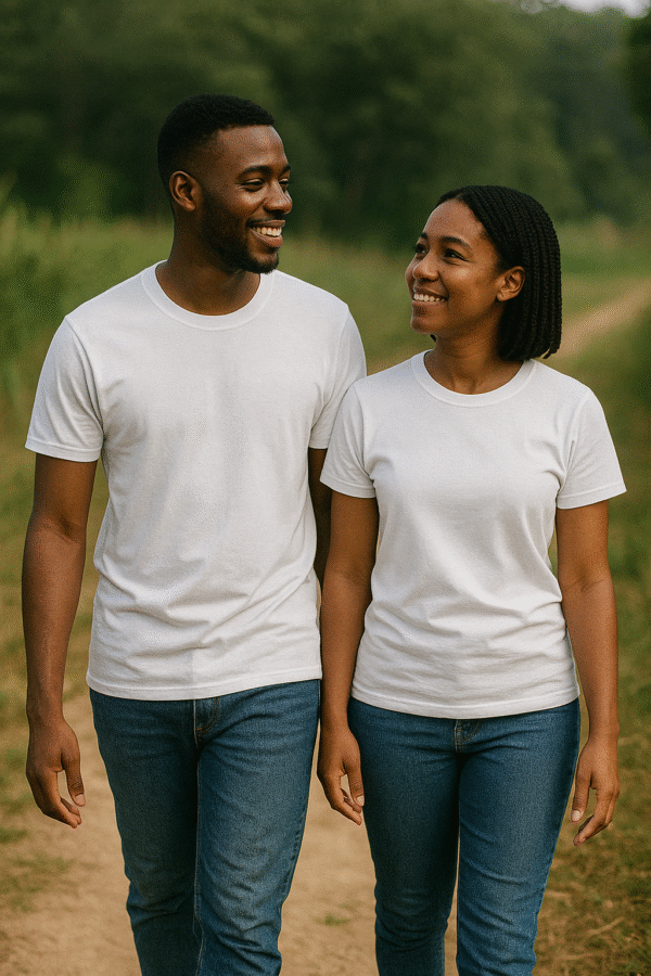 Men and Women White Tee